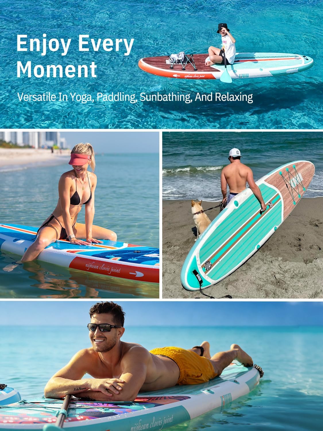 niphean Inflatable Stand Up Paddle Board with StabilTrac Fin Design NEW