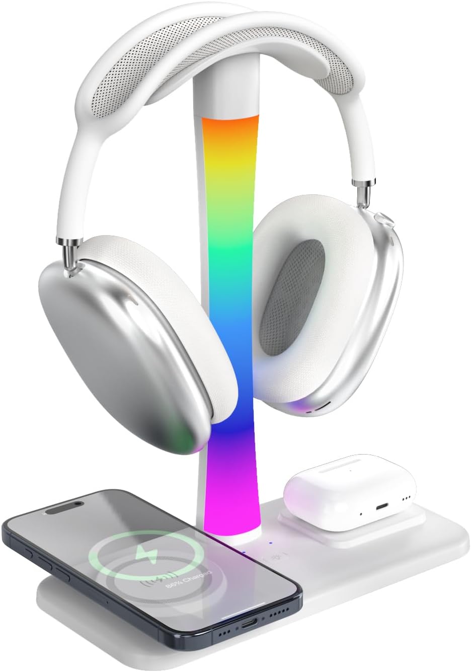 Tascaquin Wireless Stands Charging Headphone Stand with RGB Lighting in NEW