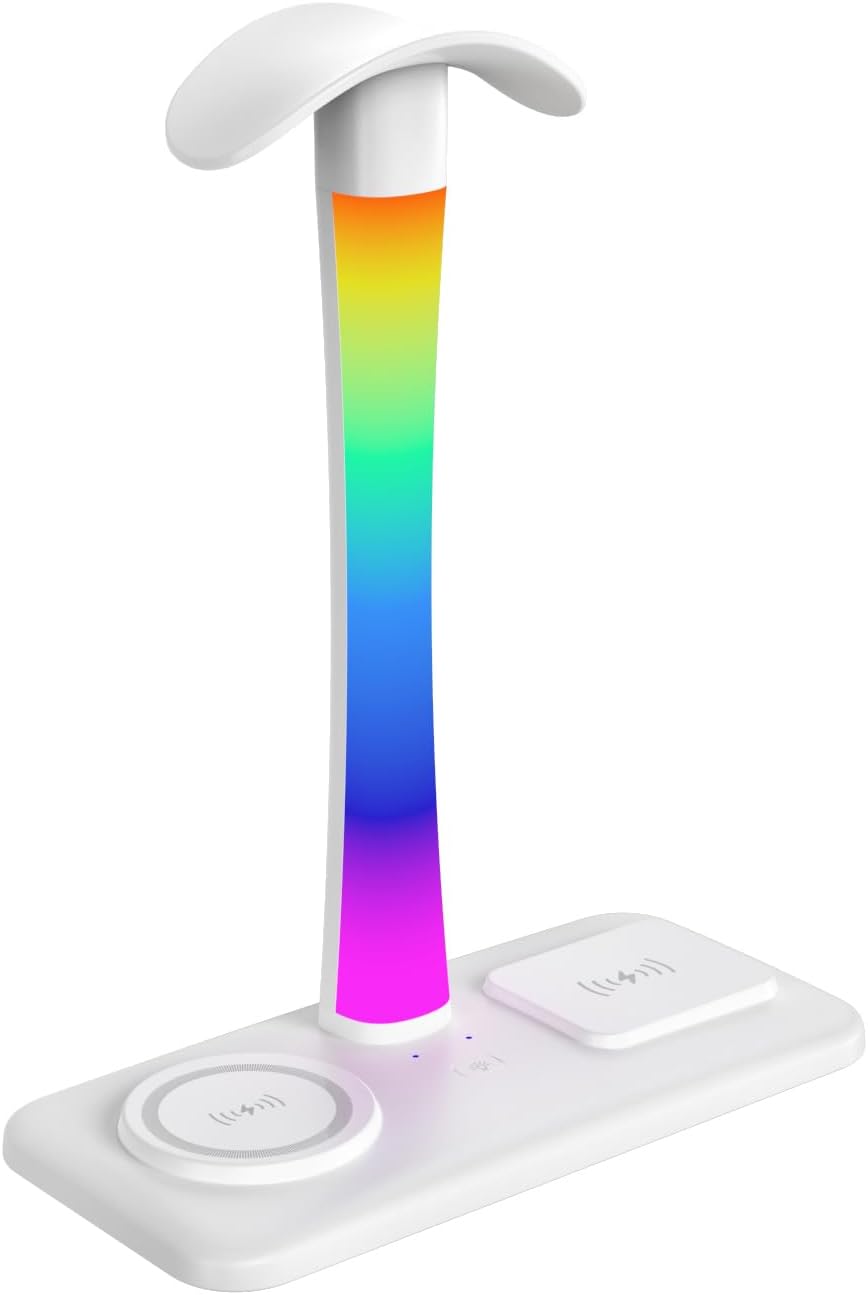 Tascaquin Wireless Stands Charging Headphone Stand with RGB Lighting in NEW
