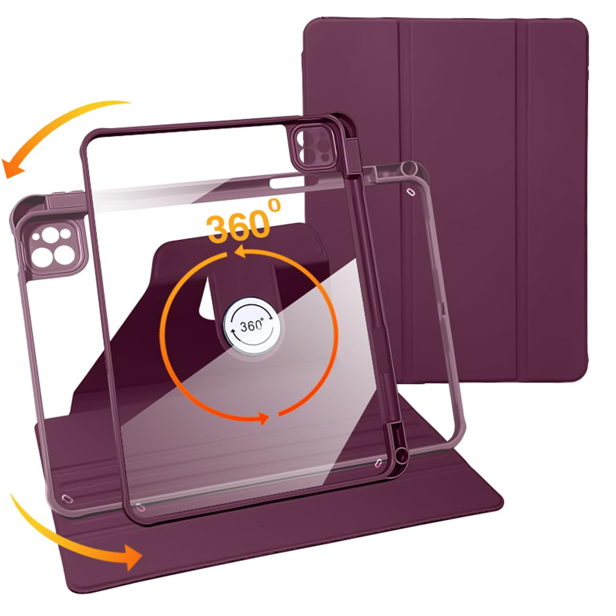 NanHou 360° Cases Rotating Protective iPad Pro 11" Soft TPU Case, Violet NEW