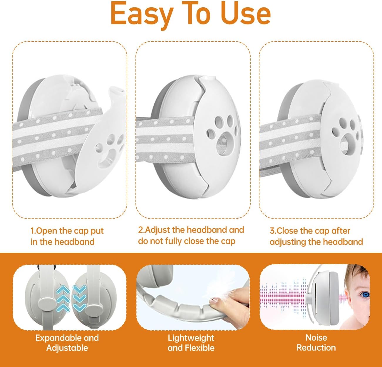 SENYUZHU Noise Hearing Protection Earmuffs Protection Earmuffs 2-in-1 NEW
