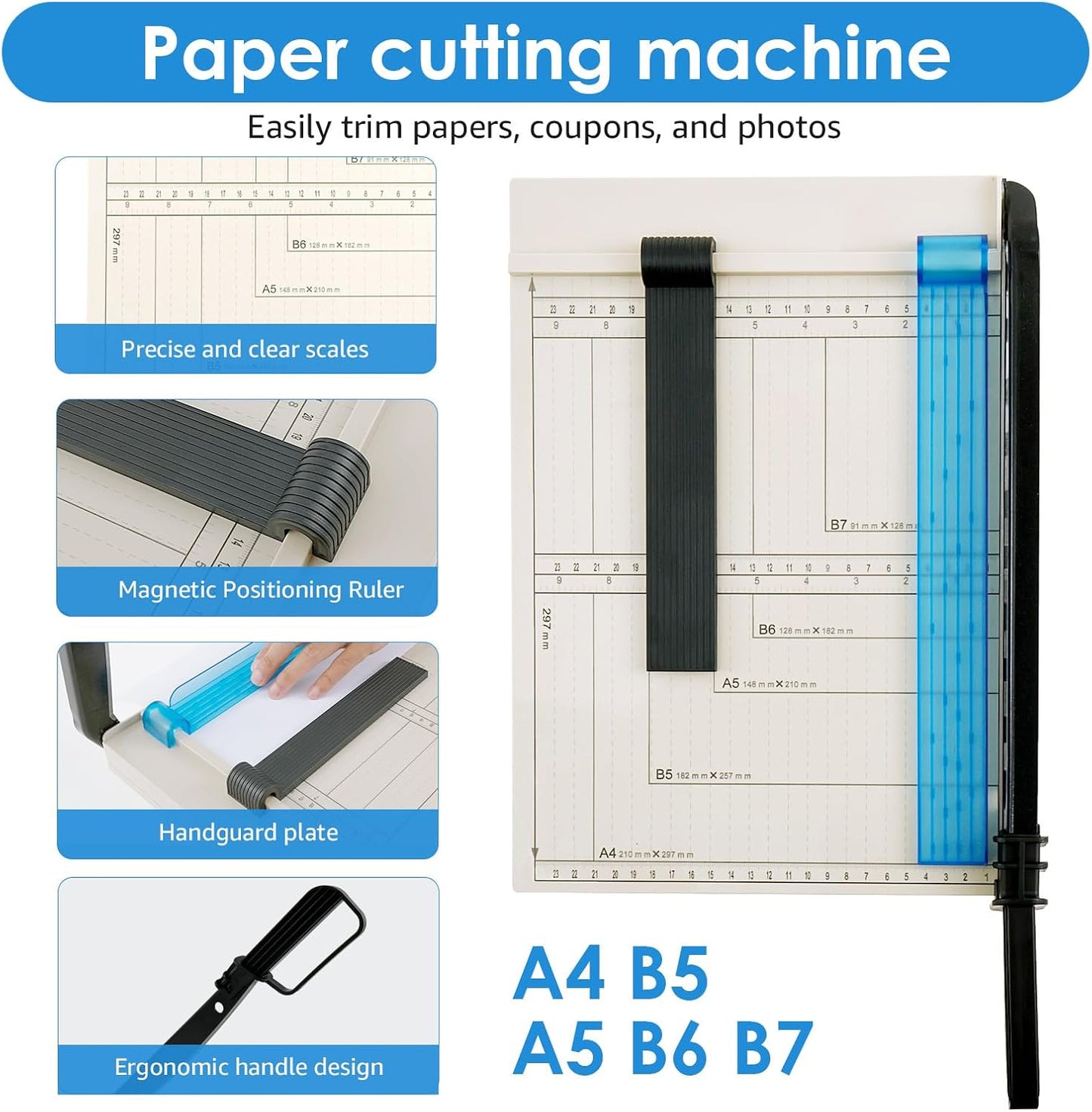 Precision A4 Paper Trimmers & Blades Guillotine Paper Cutter with Safety DEMO