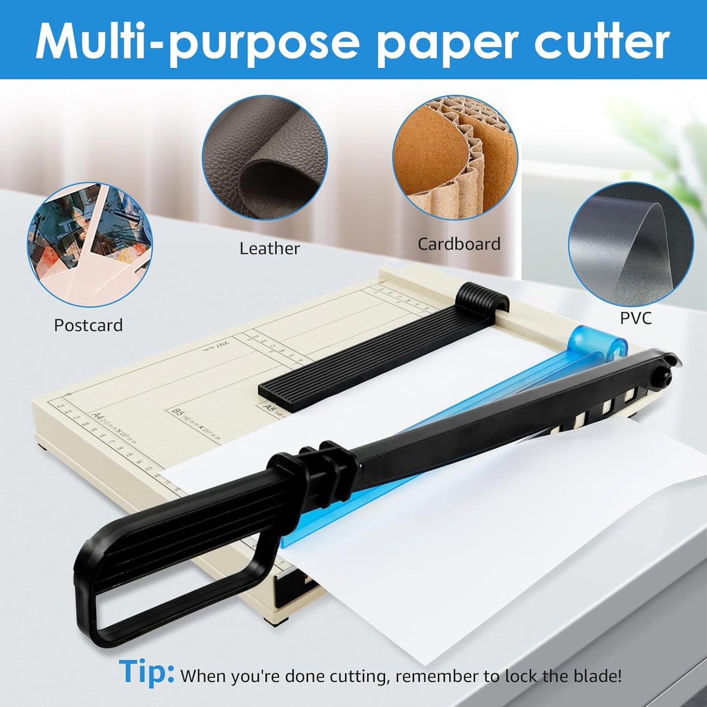 Precision A4 Paper Trimmers & Blades Guillotine Paper Cutter with Safety DEMO