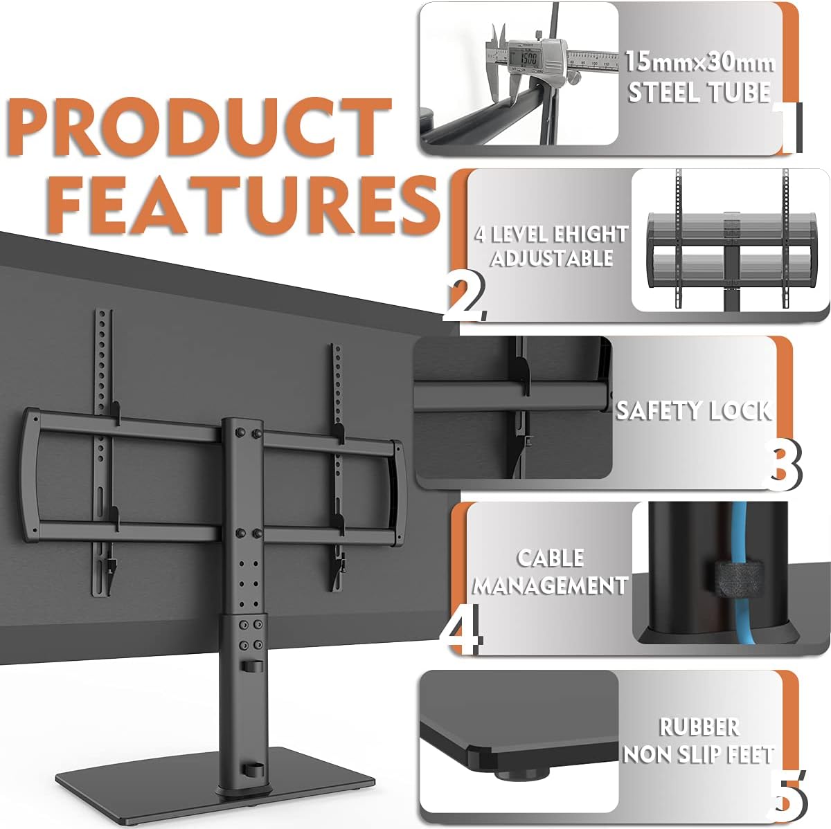 Hemudu Universal TV Wall & Ceiling Mounts TV Stand Tabletop Mount for 32 DEMO