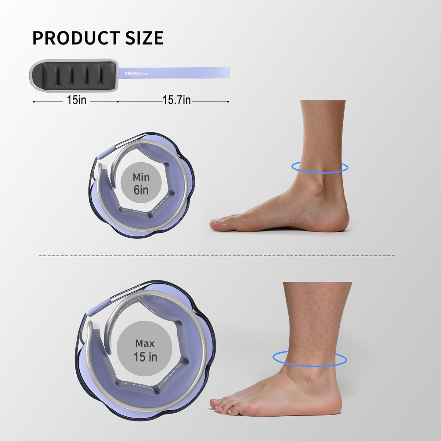 PROIRON Adjustable Wrist & Ankle Weights 5.5 lb Purple Ankle & Wrist NEW