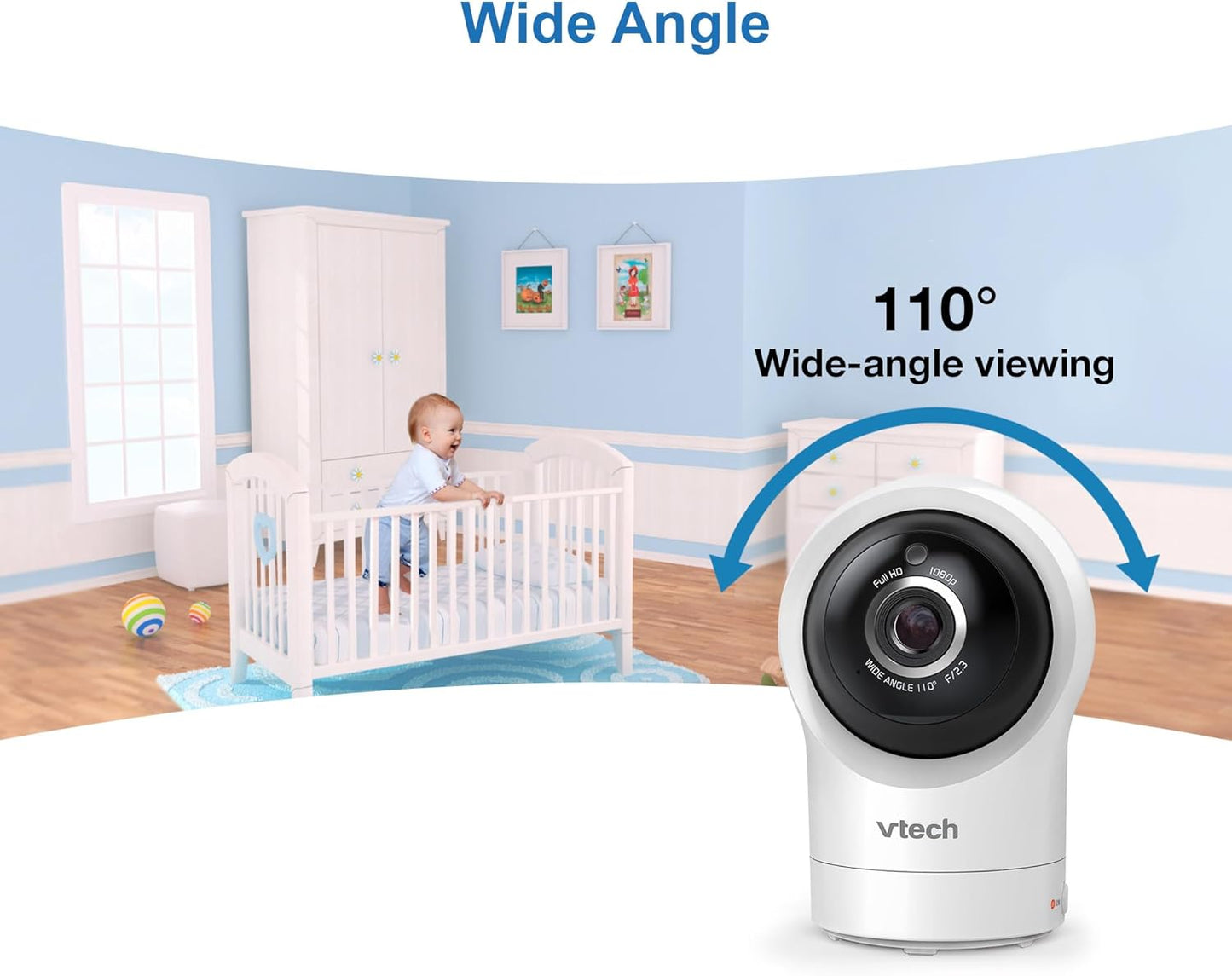 VTech RM7764HDV2 7" Smart HD Pan & Tilt Video Baby Monitor 2-Camera Remote DEMO