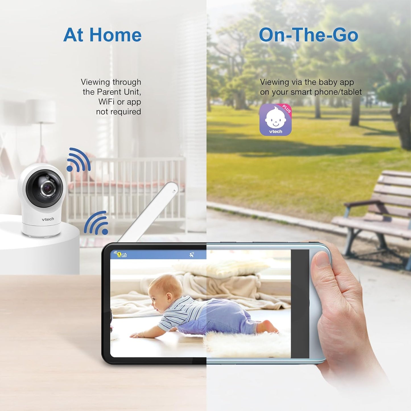 VTech RM7764HDV2 7" Smart HD Pan & Tilt Video Baby Monitor 2-Camera Remote DEMO