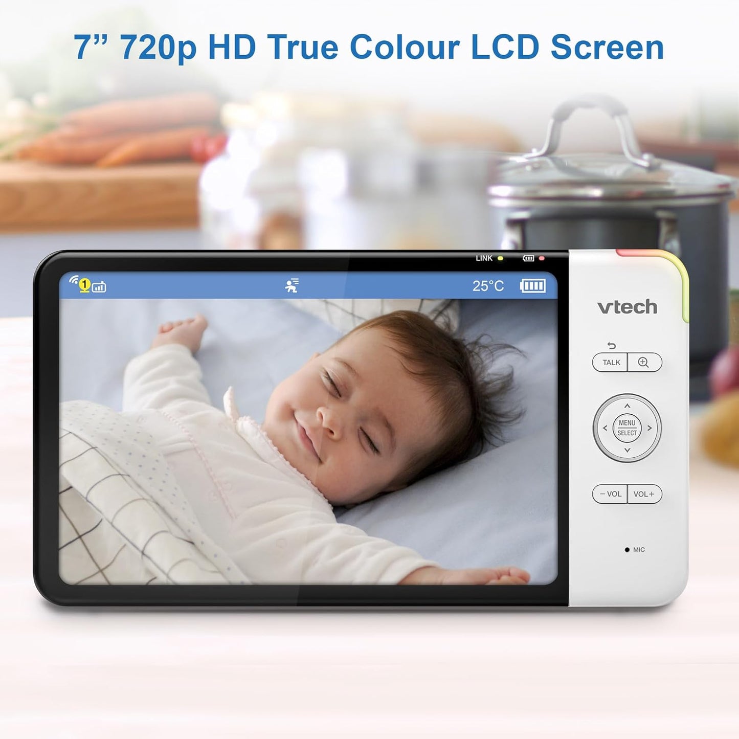 VTech RM7764HDV2 7" Smart HD Pan & Tilt Video Baby Monitor 2-Camera Remote DEMO