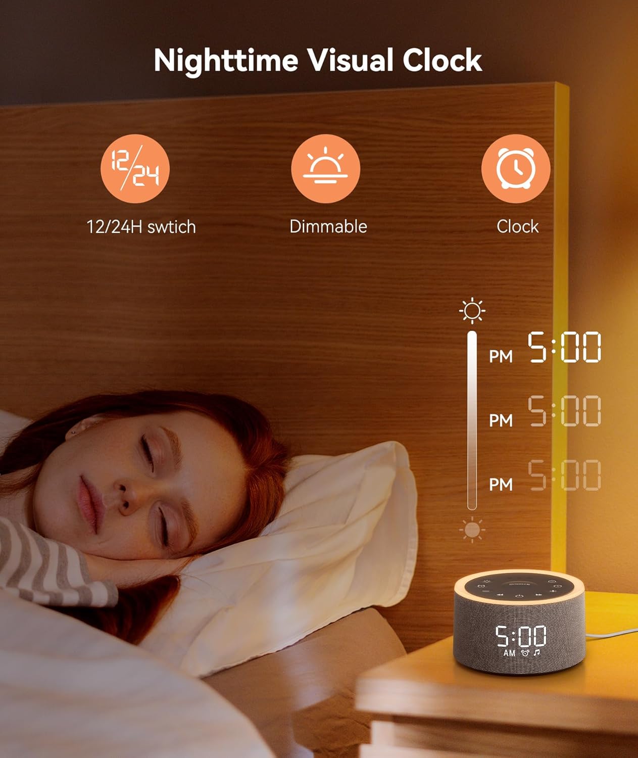 Dreamegg Grey Noise Sound Therapy Machine with Night Light for Relaxation DEMO