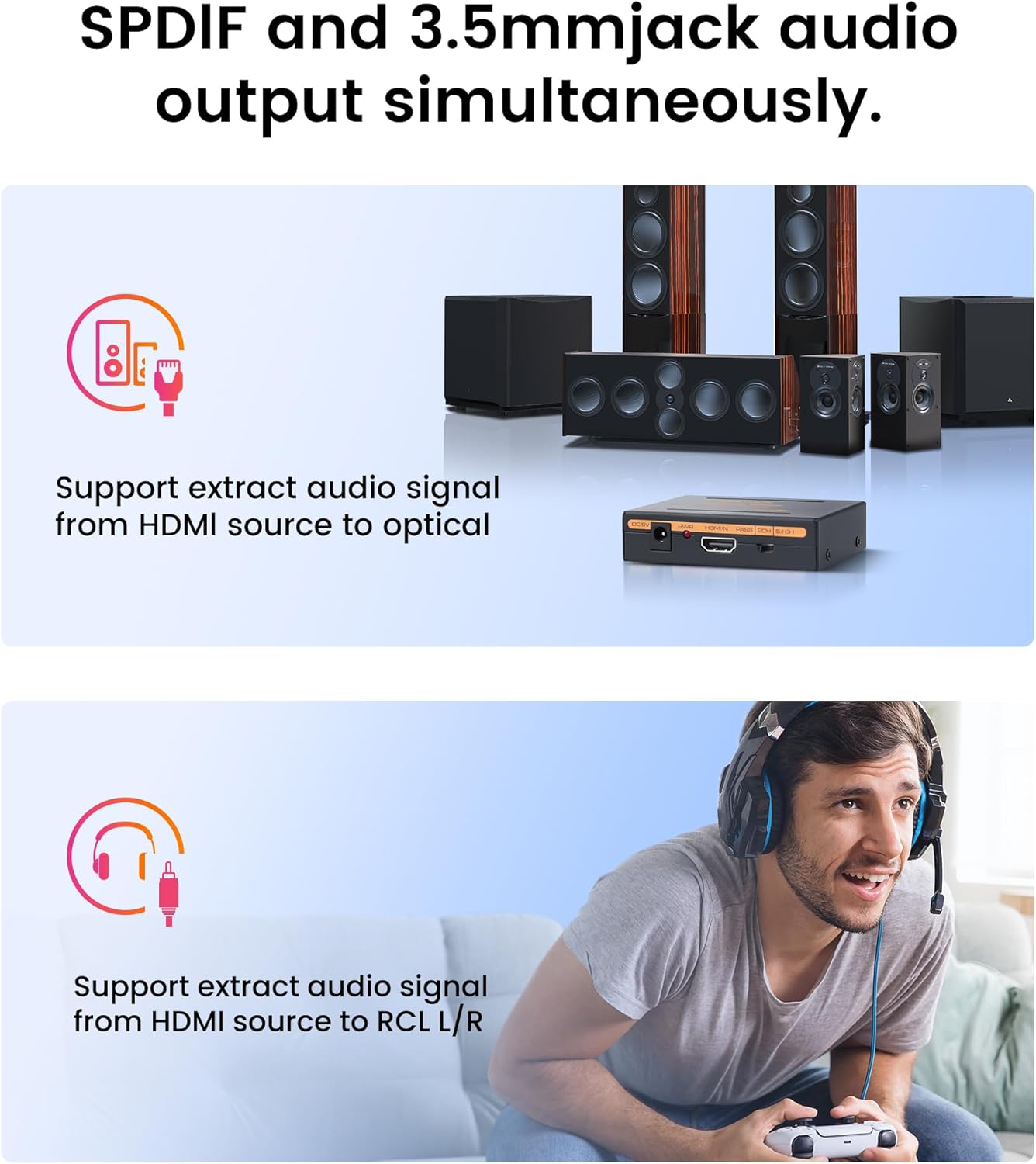 avedio links 4K HDMI Audio Extractor Splitter 1080P Video Converter for NEW