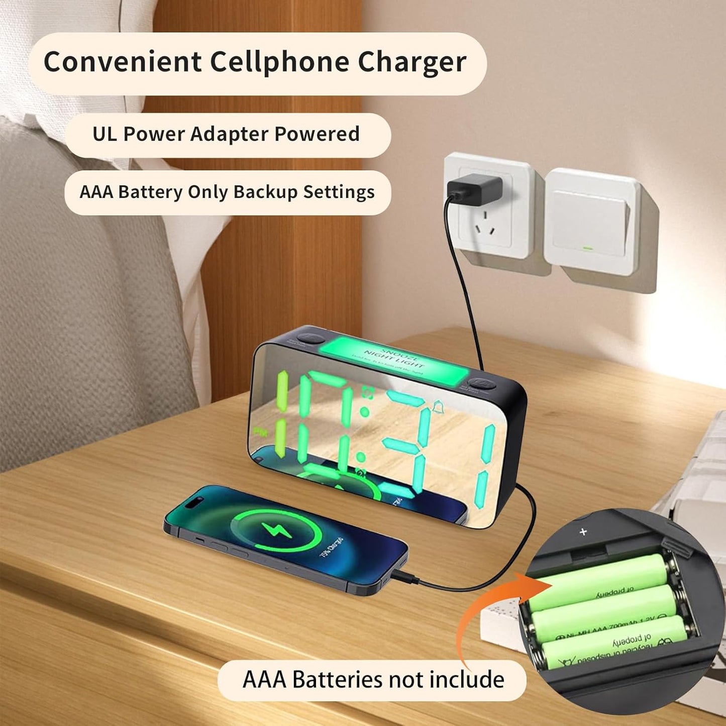 Allivoox Extra Loud Vibrating Alarm Clock for Heavy Sleepers Hearing DEMO