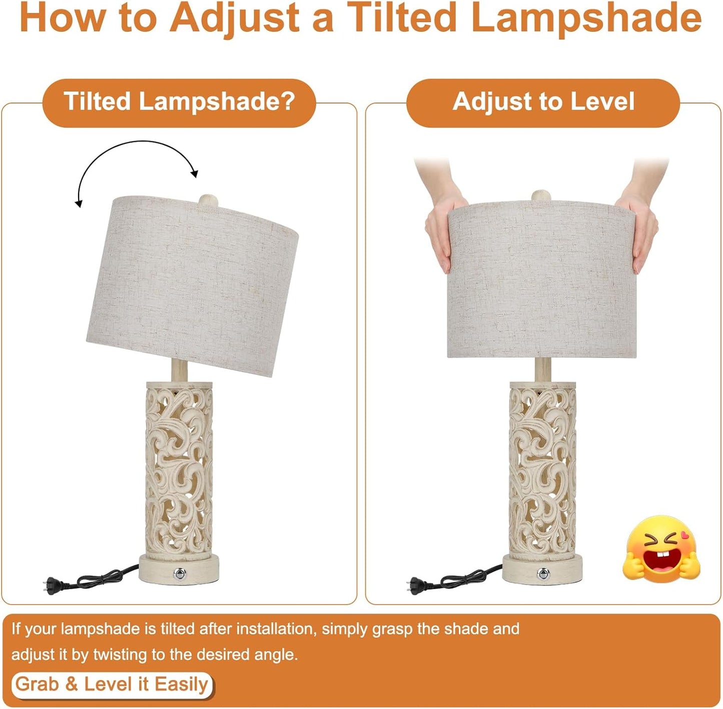 Apsung Beige Touch Control Table Lamps Set of 2 with Dual Light Modes NEW