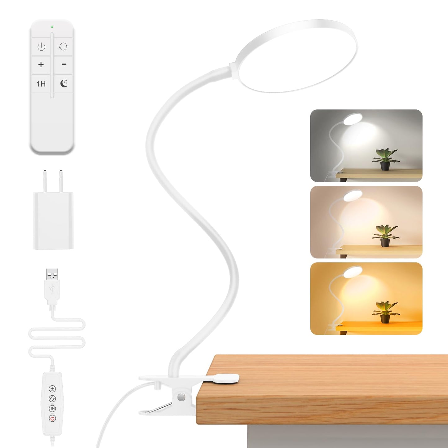iFalarila LED Desk Lamp with Remote Control, Clip-on Reading Light for DEMO
