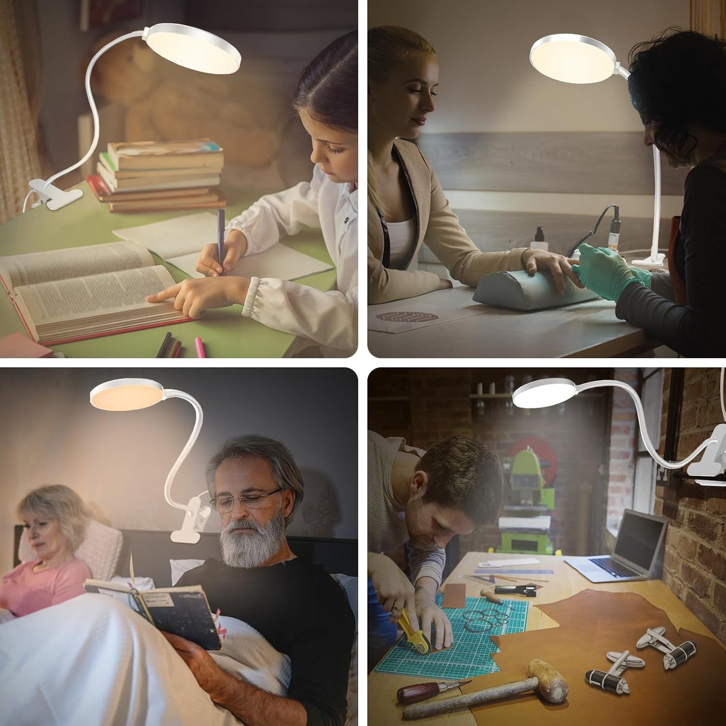 iFalarila LED Desk Lamp with Remote Control, Clip-on Reading Light for DEMO