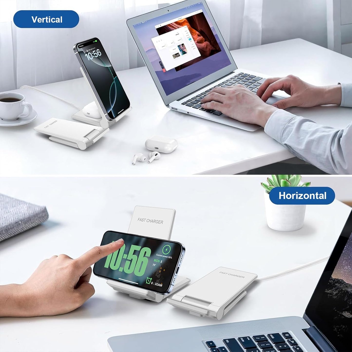 VNBBT Wireless Charging Stand Dock Foldable 20W Fast Charge Induction DEMO