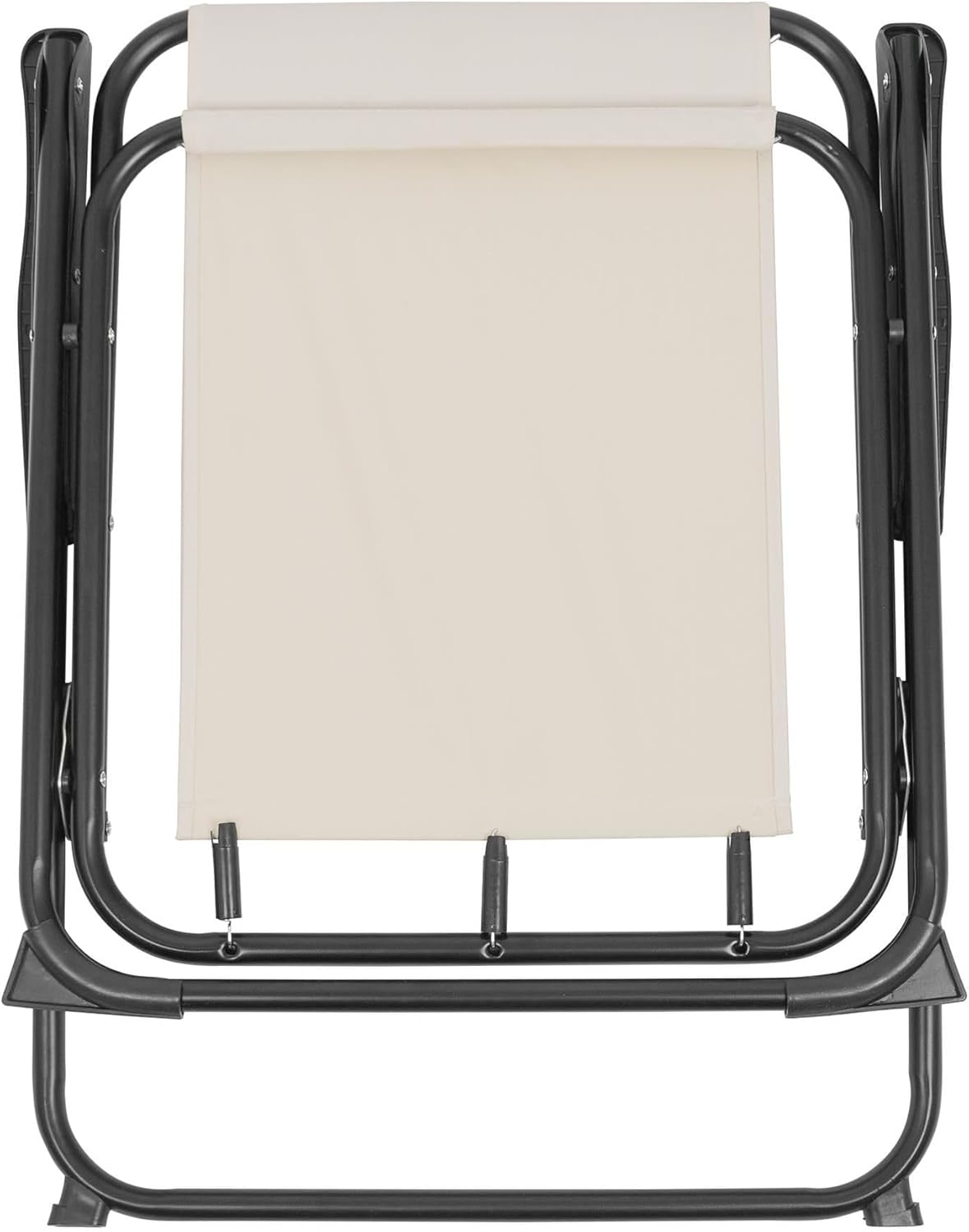 Harbour Housewares Folding Beach Chairs Metal Outdoor Patio Beige Pack of 2 DEMO