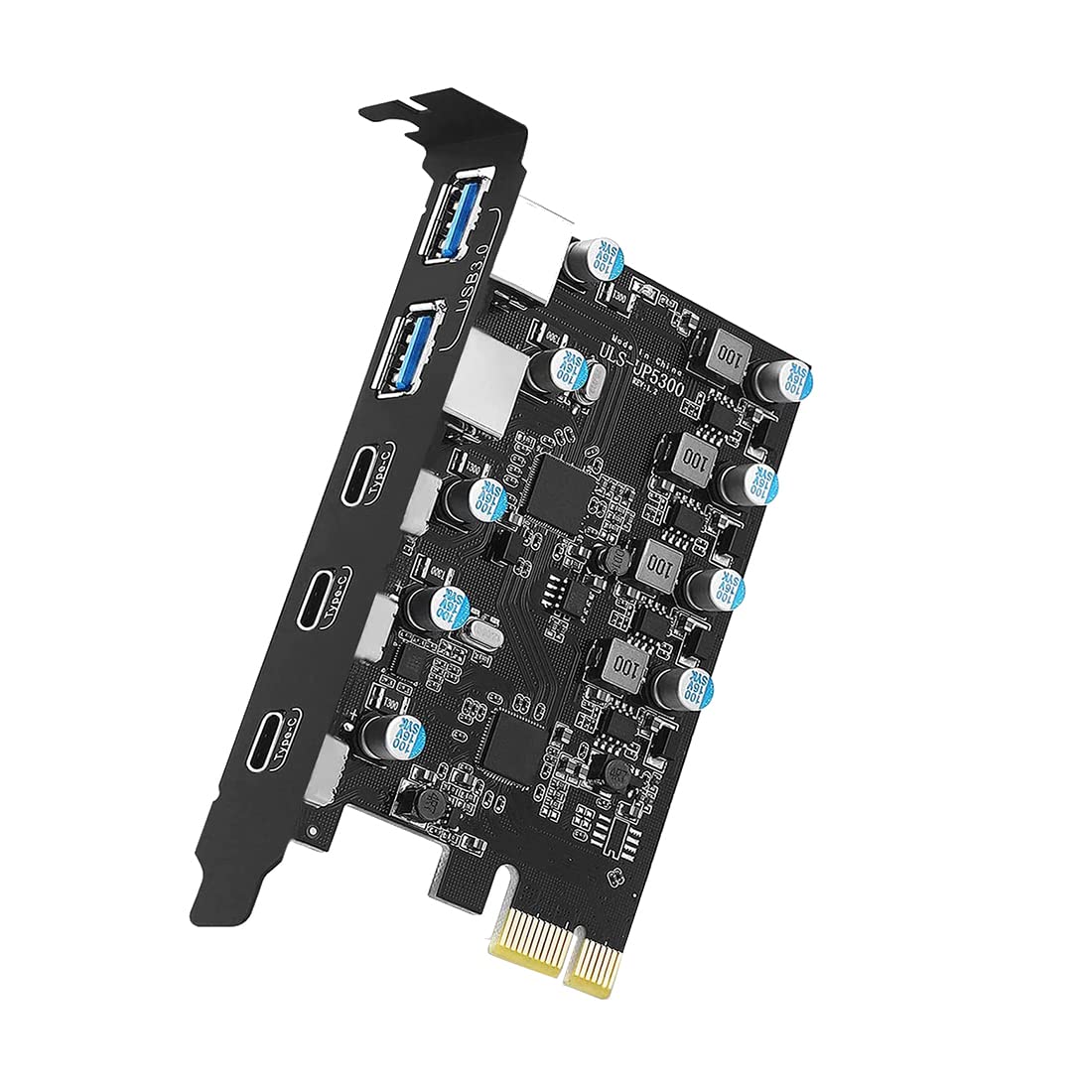 Aribrnten 5-Port Internal Components PCIe Expansion Card with 3 USB-C & 2 DEMO
