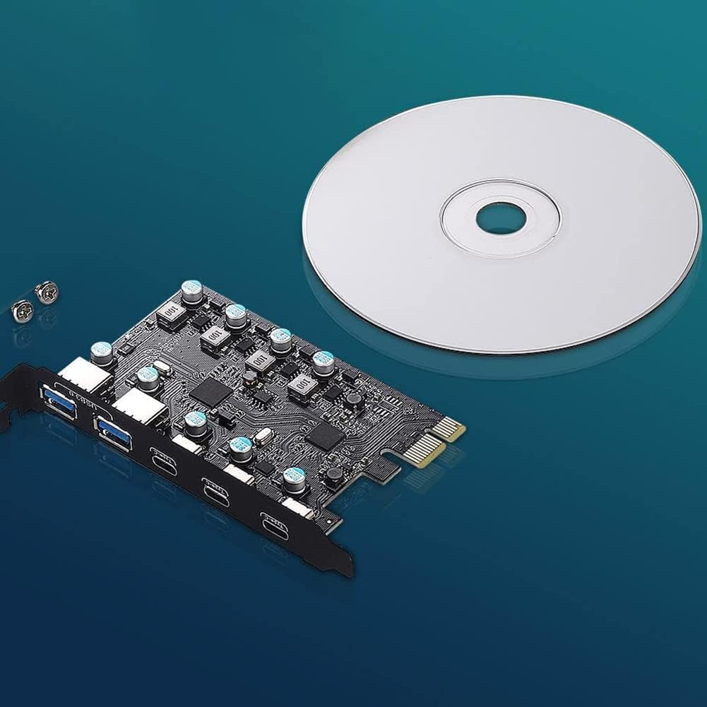 Aribrnten 5-Port Internal Components PCIe Expansion Card with 3 USB-C & 2 DEMO