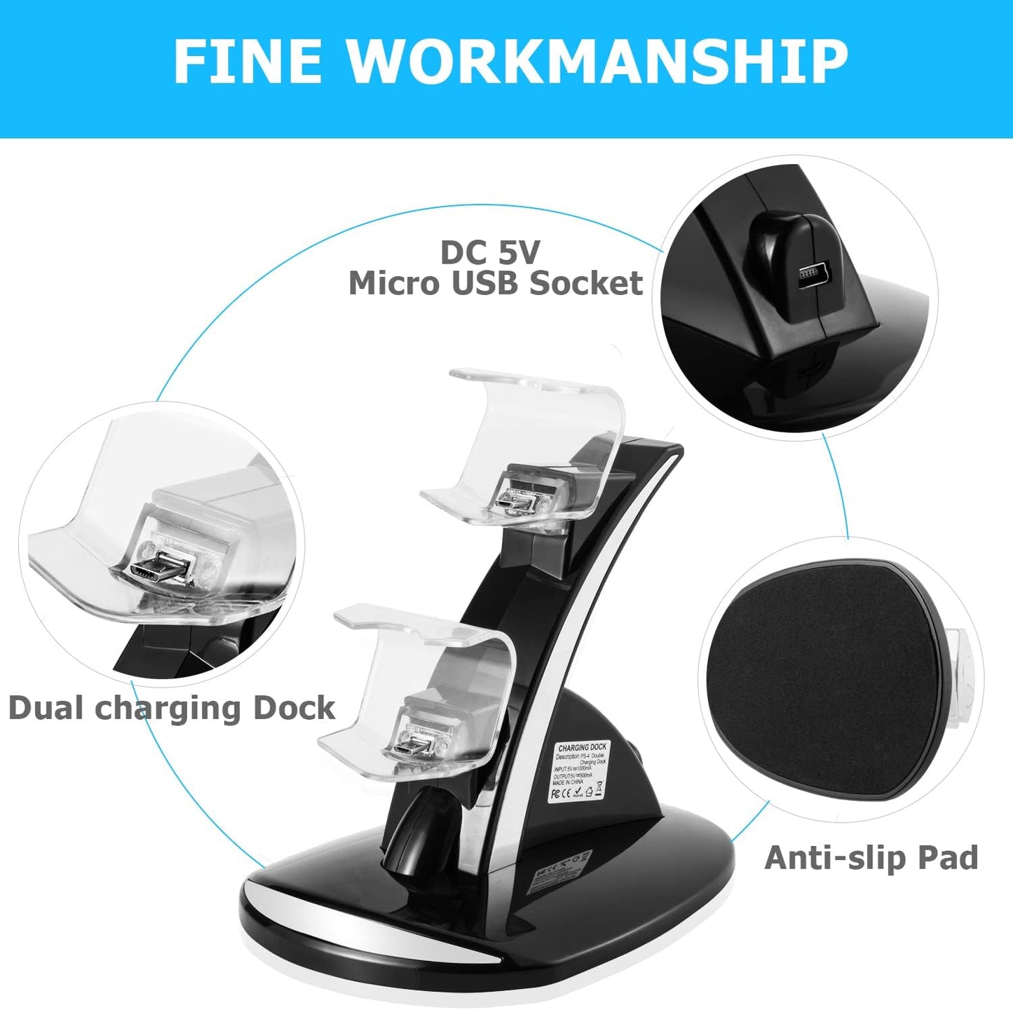 Megadream Dual Accessories USB Charging Dock Station for Sony Dualshock 4 DEMO