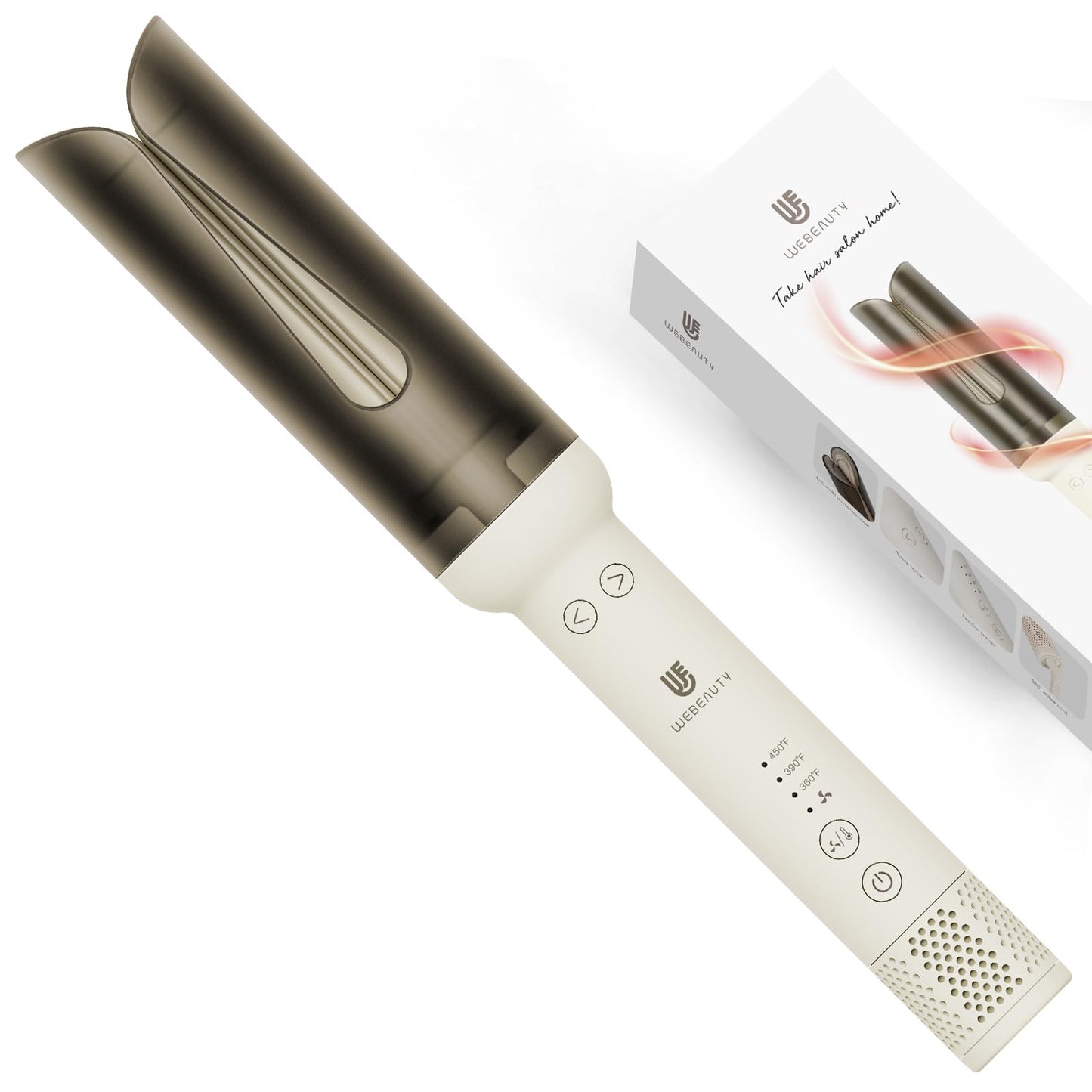 webeauty Automatic Curling Wand 1.25 Inch White Hair Curler for All Types DEMO
