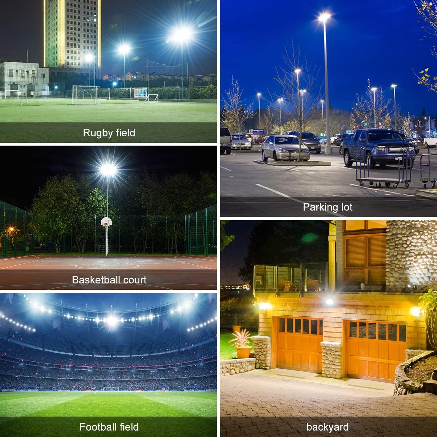 Juyace 36000Lm 1500W Equivalent LED Stadium Flood Light Outdoor Cool White DEMO