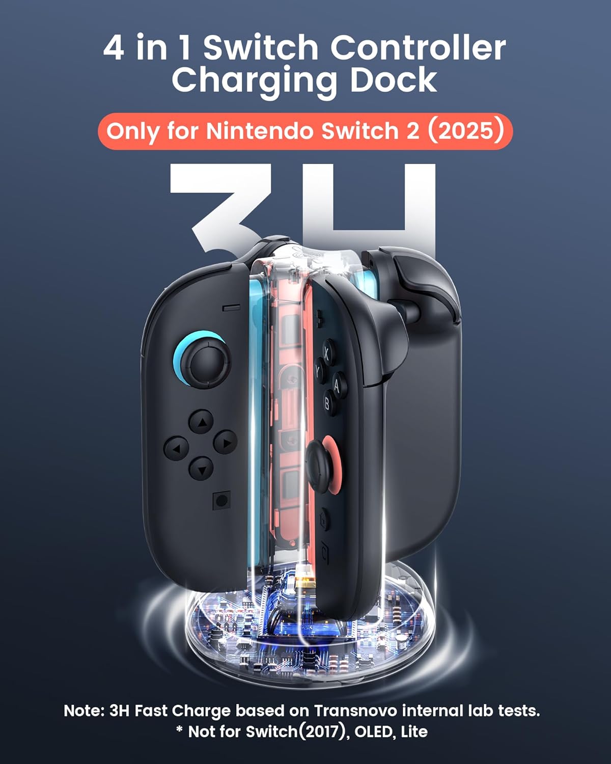 TRANSNOVO 4-in-1 Magnetic Charging Dock for Nintendo Switch Joy-Con DEMO
