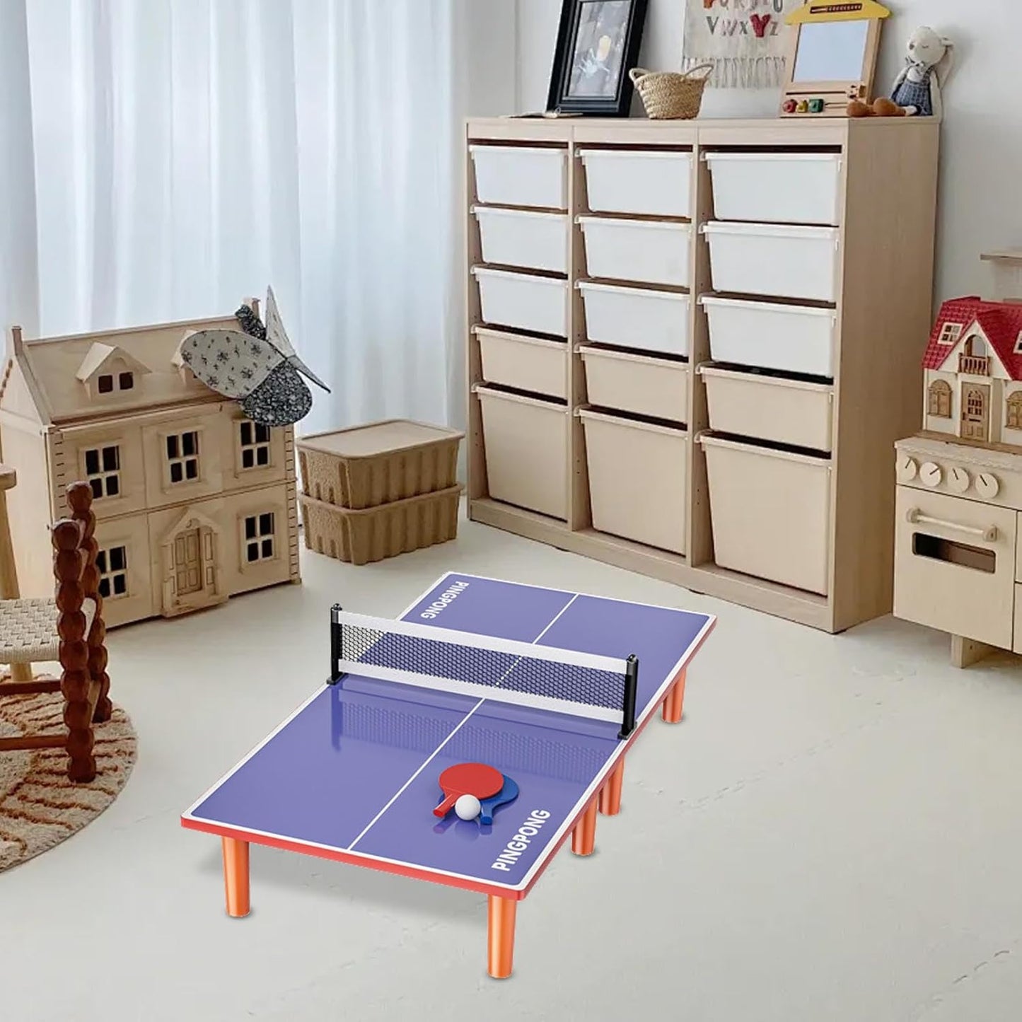 Portable Tabletop Table Tennis Game with 2 Rackets and 1 Ball, 60 cm DEMO