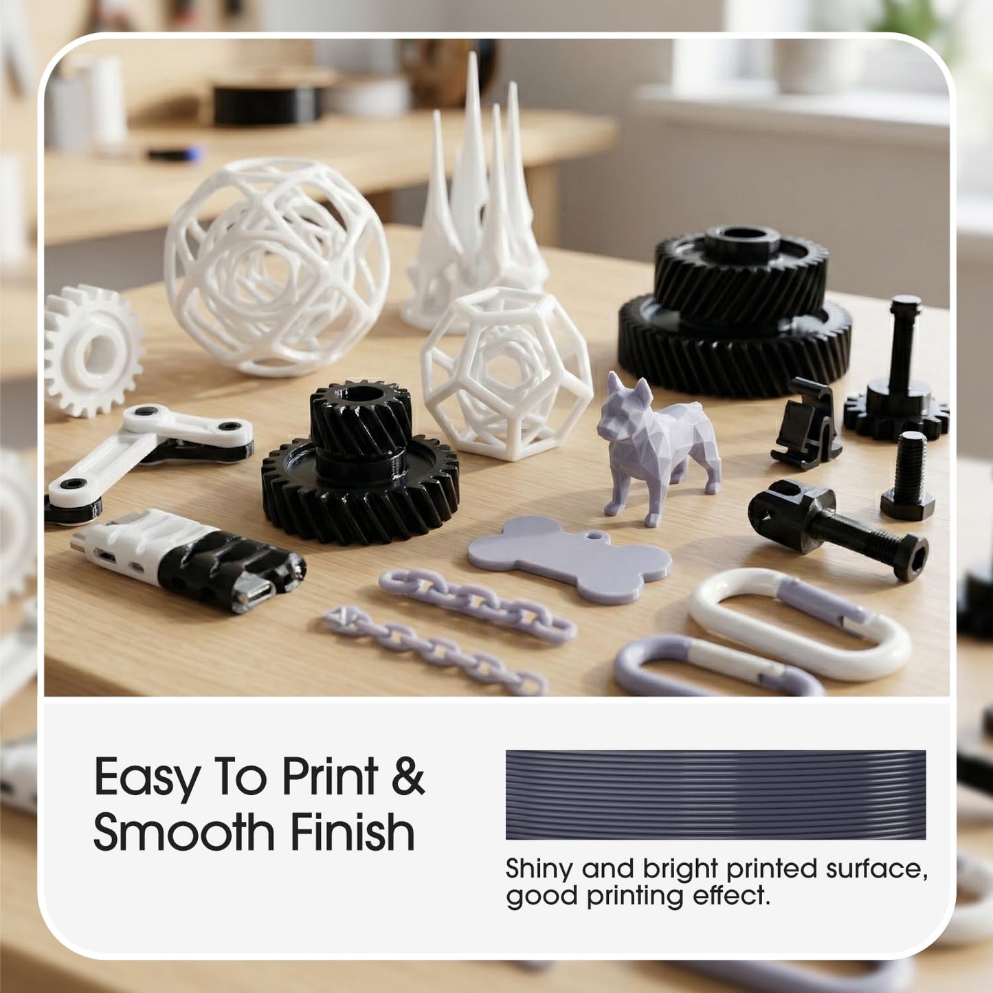 eSUN PETG 3D Printer Filament Black High Toughness 1KG Spool 4-Pack Bundle NEW