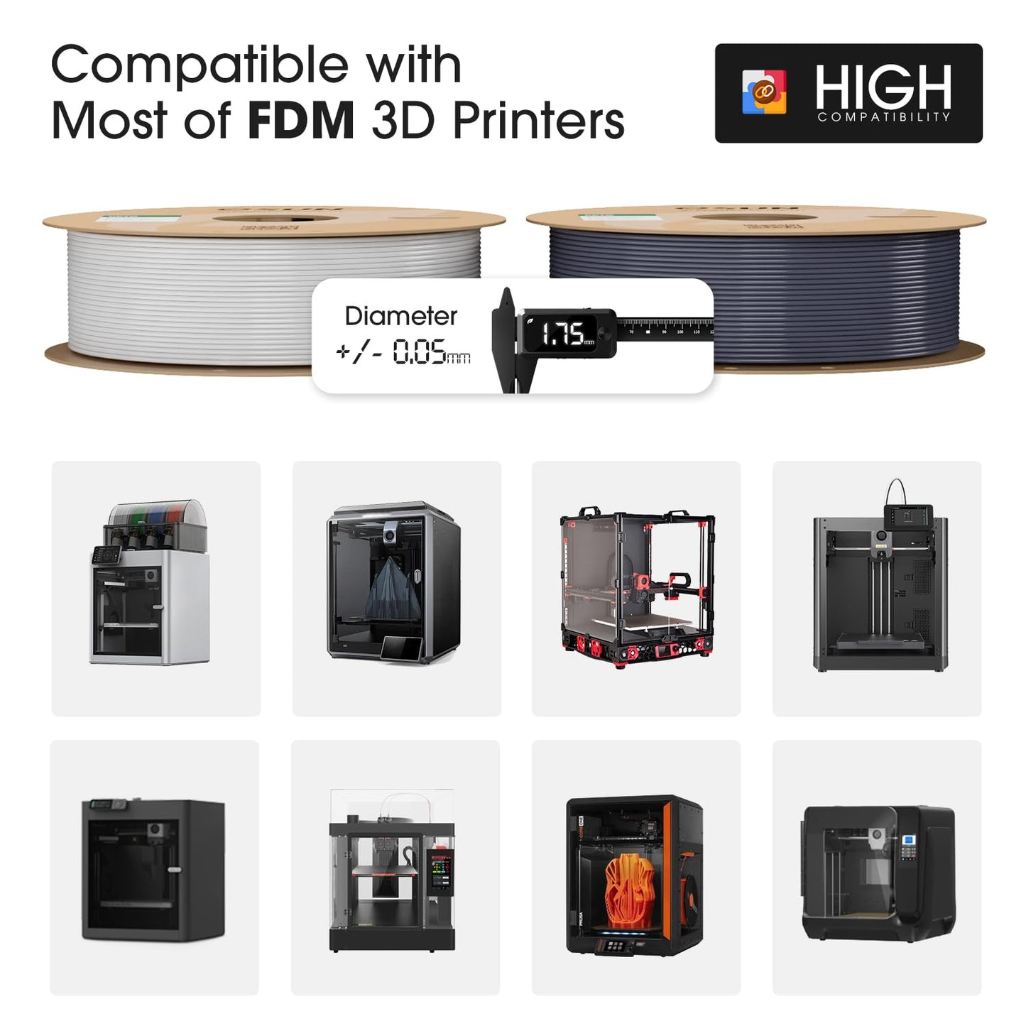 eSUN PETG 3D Printer Filament Black High Toughness 1KG Spool 4-Pack Bundle NEW