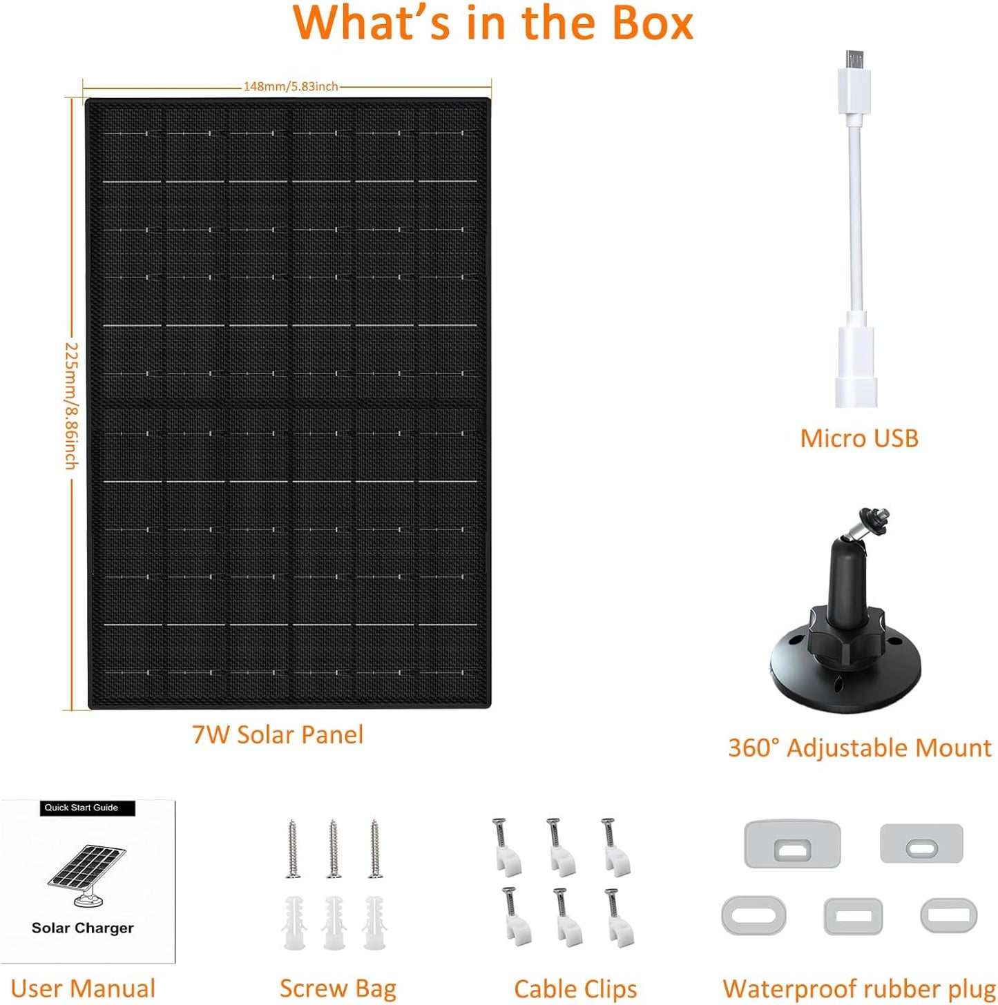 VUEBEE 7W Monocrystalline Solar Panel with Tempered Glass for Outdoor Use DEMO