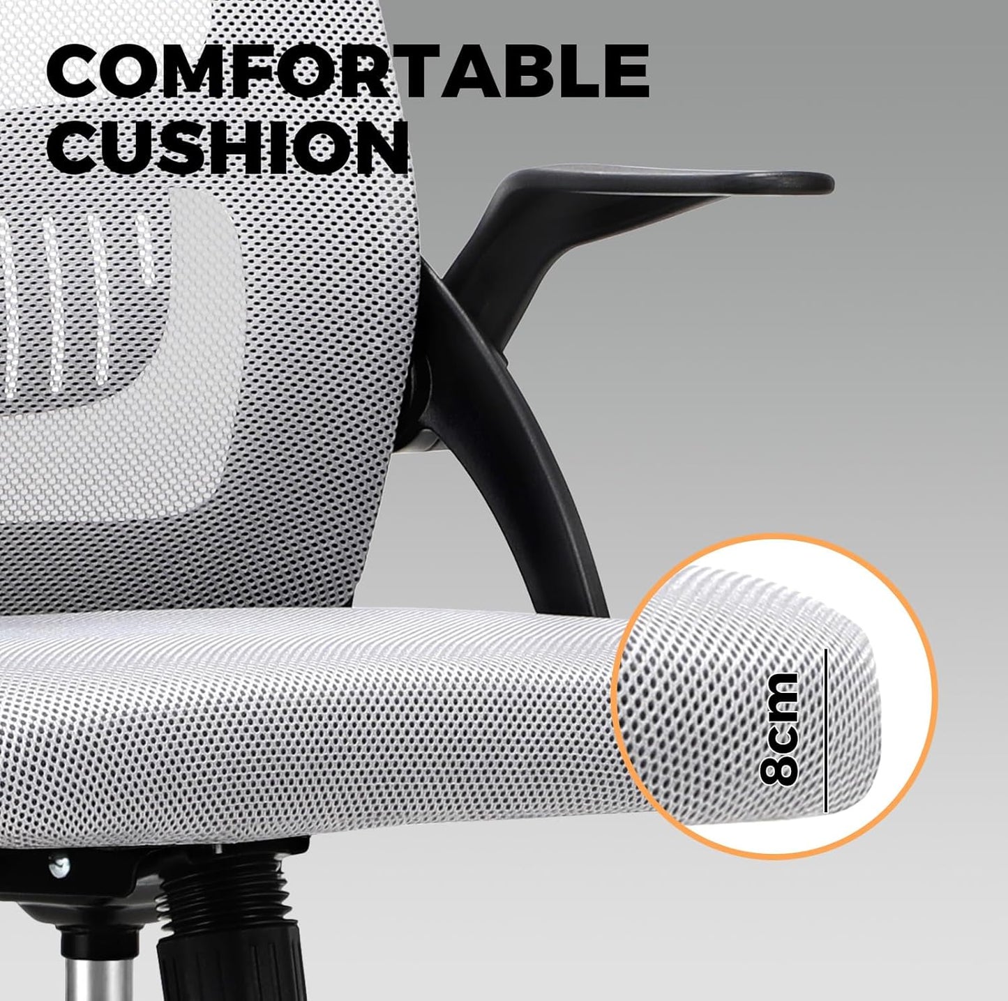 OIKITURE Ergonomic Desk Chair Highly Breathable Office Removable Black and NEW
