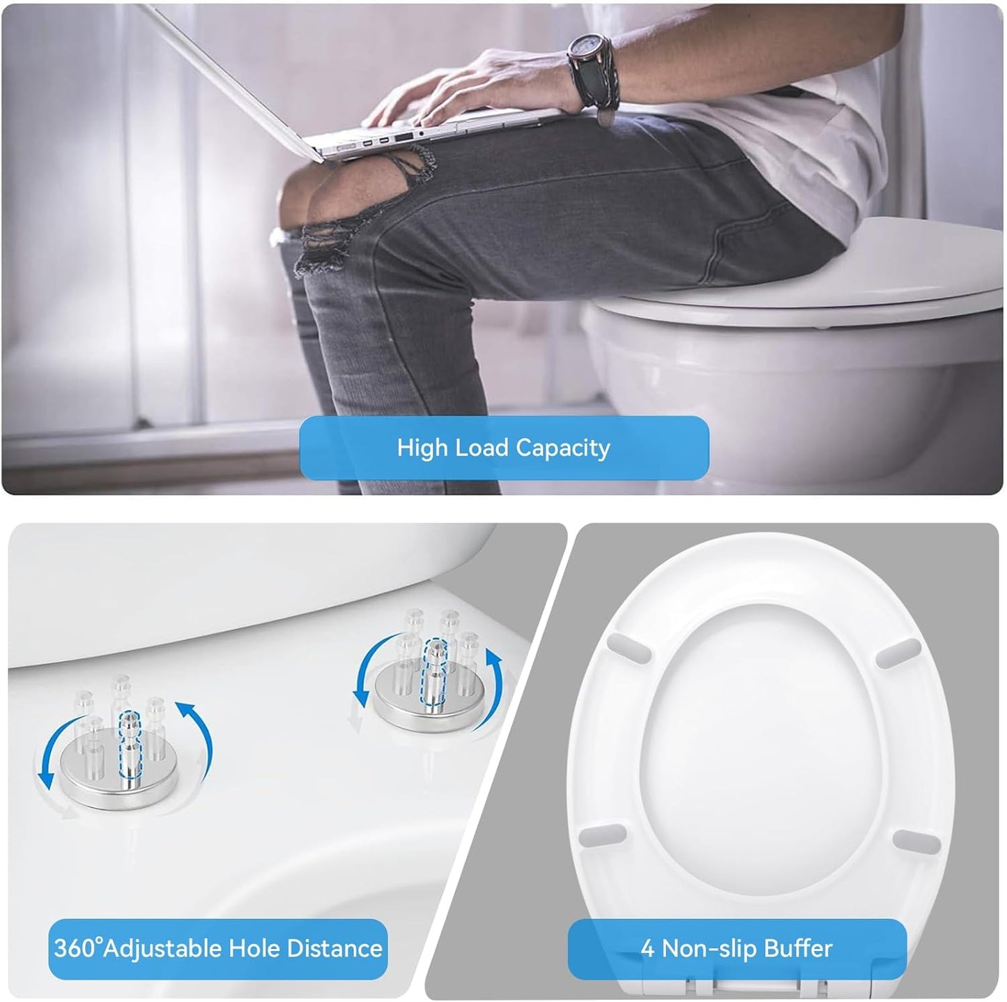 Kovizen Soft Close Toilet Seat, Oval Quick Release, Easy Clean, White NEW