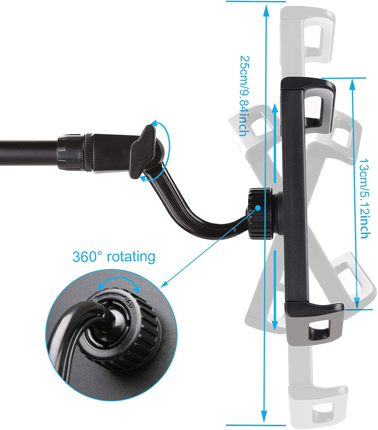IMAGE Collapsible Stands Adjustable Microphone Stand with Clip Holder for DEMO