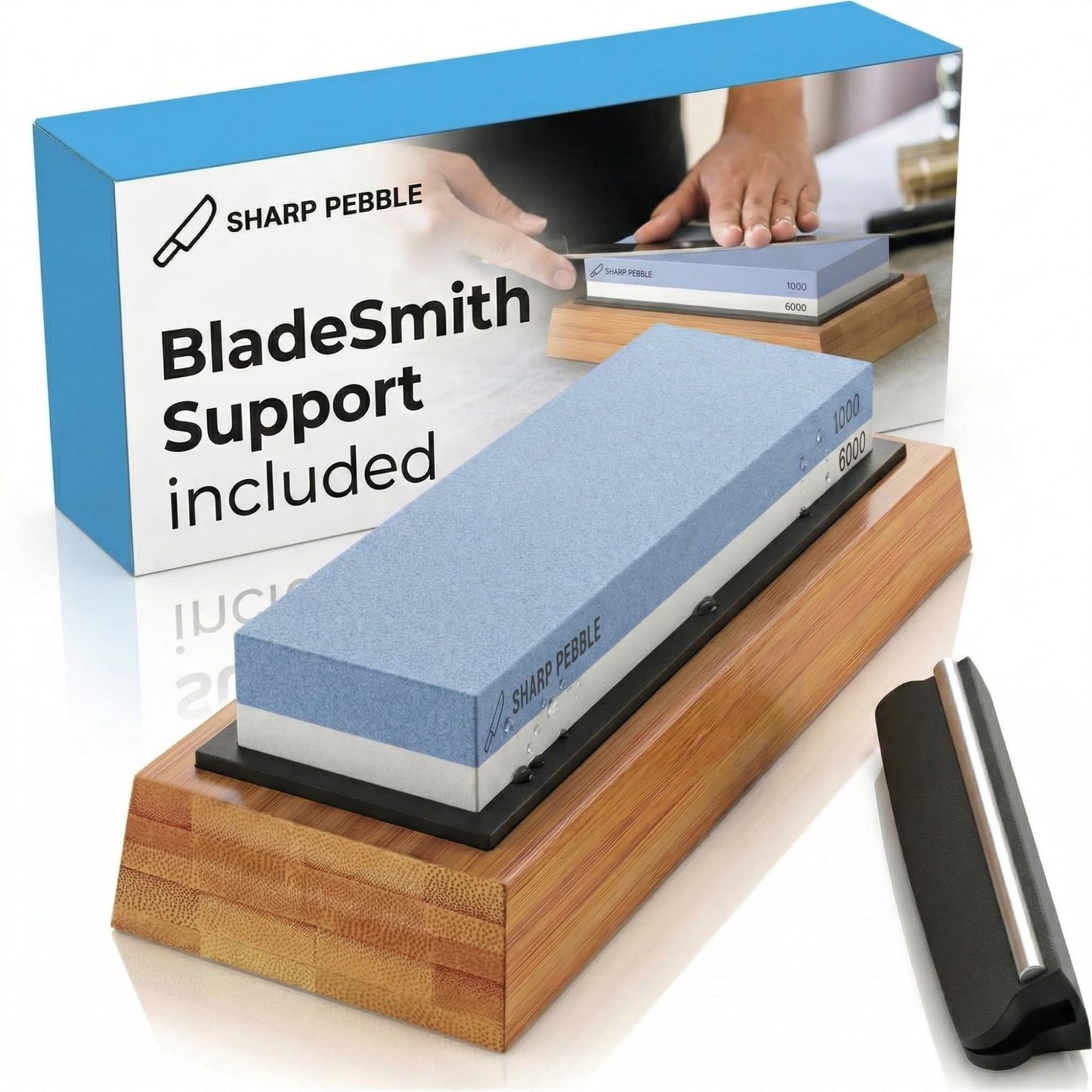 Sharp Pebble Premium Whetstone Knife Sharpening Stone 1000/6000 Grit DEMO