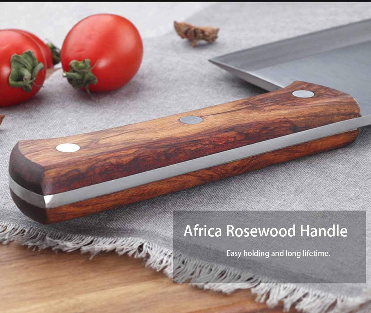 HERMANO 8 Inch Stainless Steel Chef's Knife - High-Quality Silver Chopping DEMO