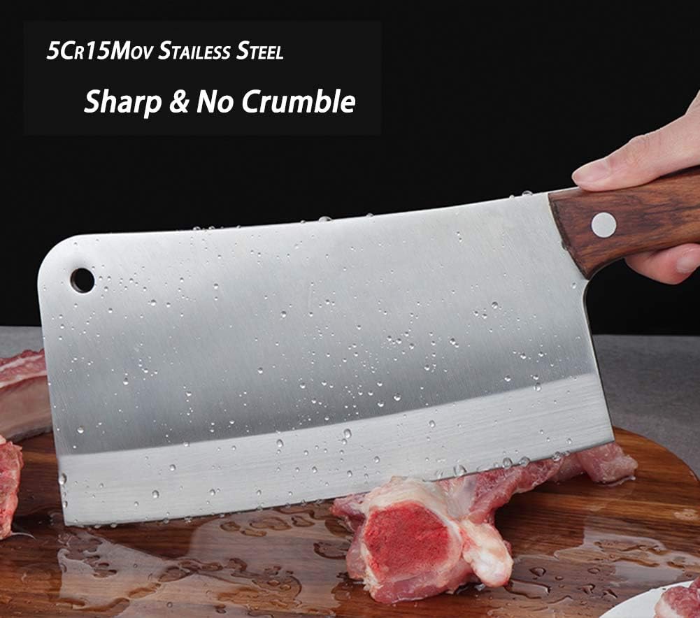 HERMANO 8 Inch Stainless Steel Chef's Knife - High-Quality Silver Chopping DEMO