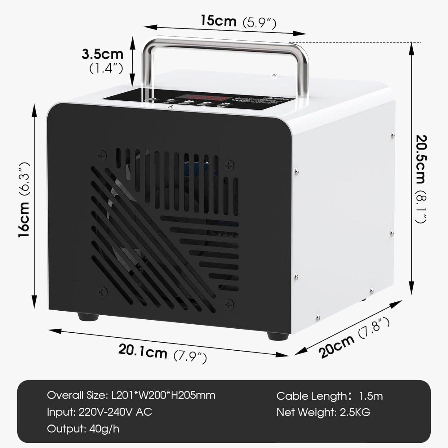 ADVWIN Ozone Air Purifiers Generator Air Purifier Machine with Digital LCD DEMO