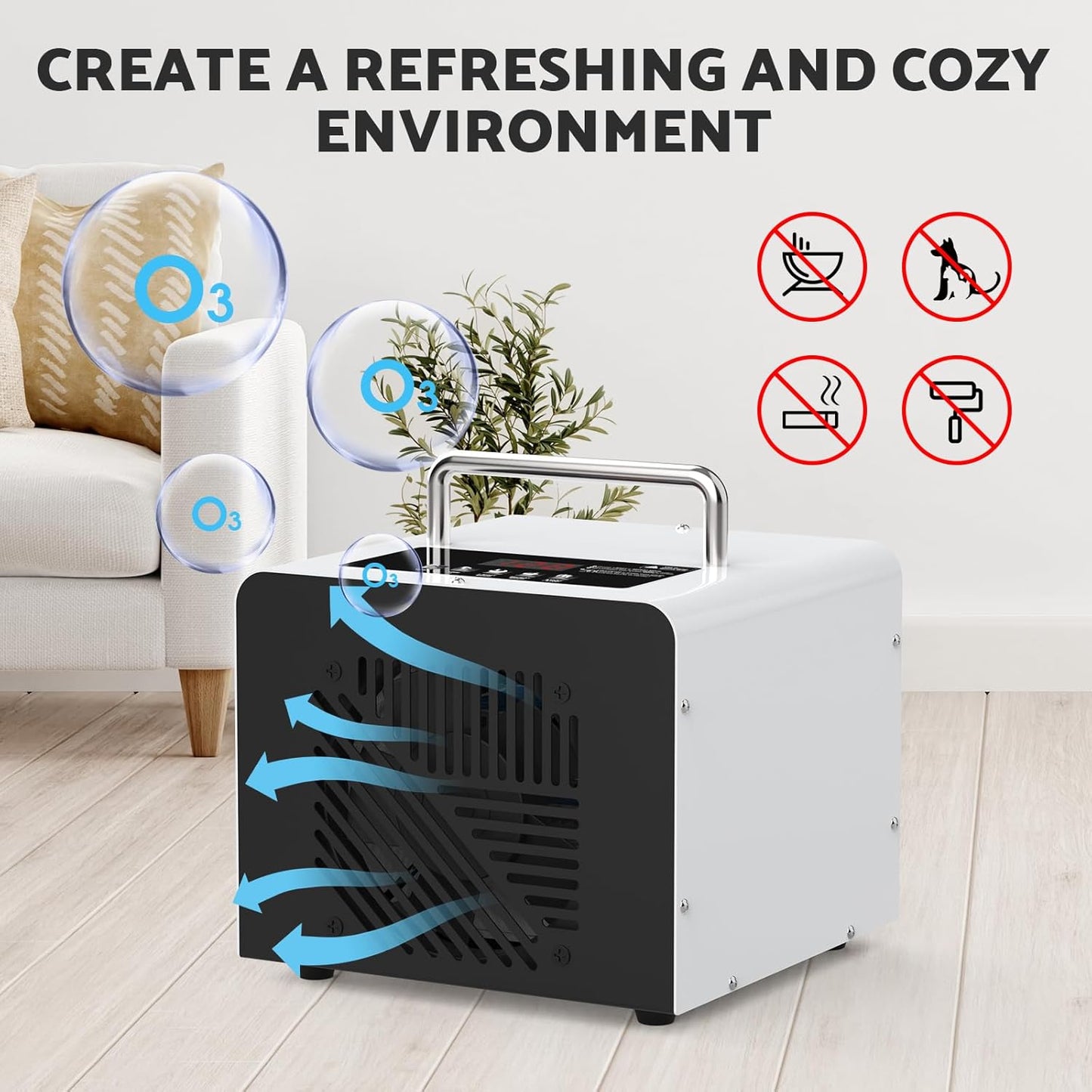 ADVWIN Ozone Air Purifiers Generator Air Purifier Machine with Digital LCD DEMO