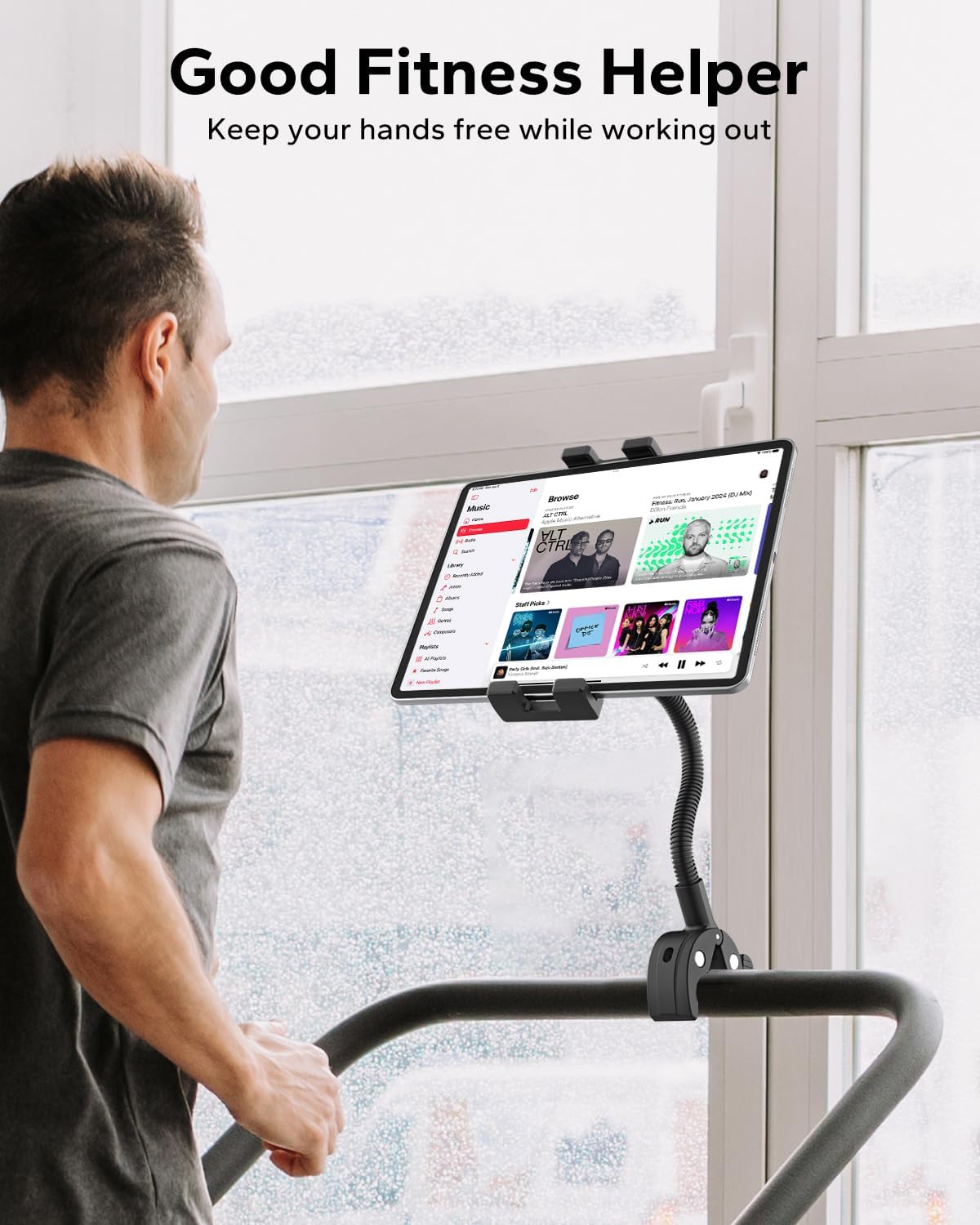 Charchendo Tablet Stands Holder Gooseneck Mount for Bike Handlebar iPad DEMO