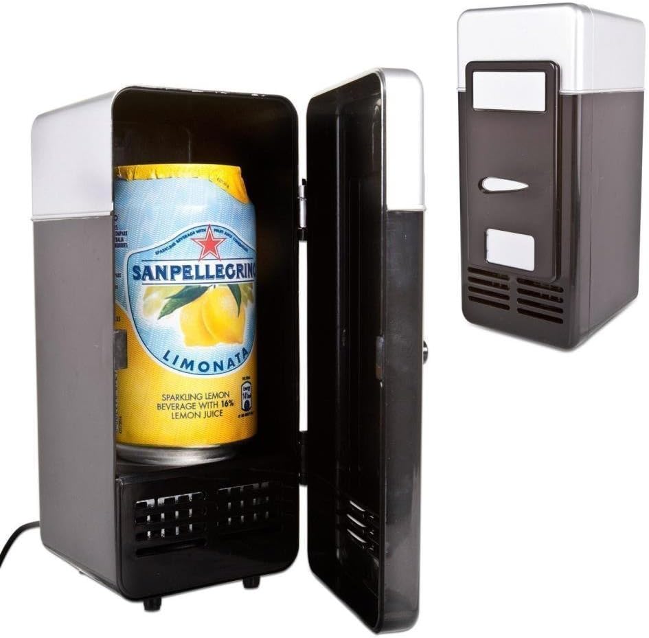 ThreeH Mini USB Fans USB Fridge Cooler for Beverages, Drinks & Cans - Black DEMO