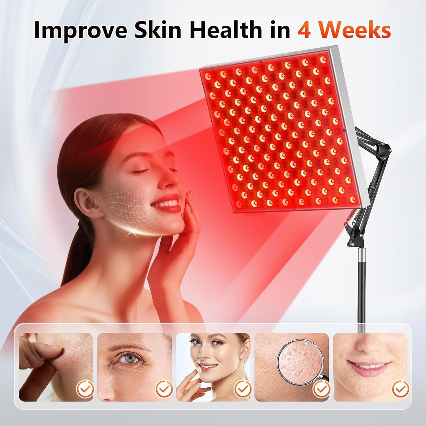 MINYII Black Light Therapy Lamp for Face & Body with Adjustable Stand DEMO