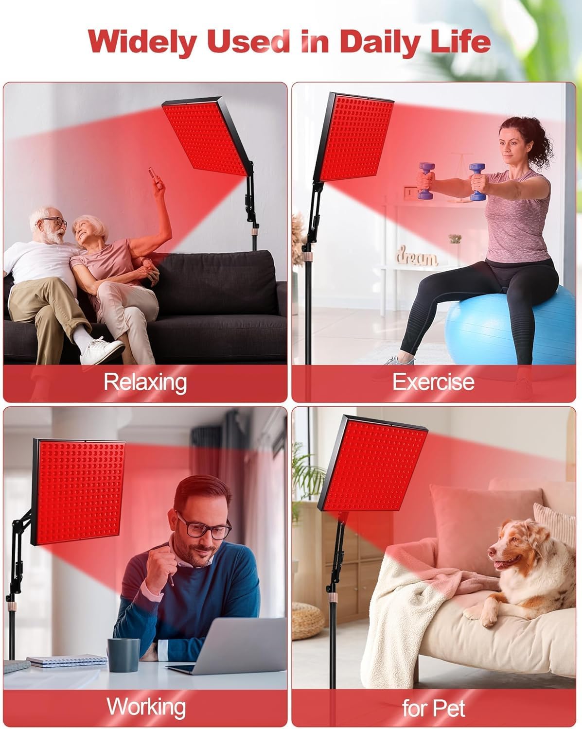 MINYII Black Light Therapy Lamp for Face & Body with Adjustable Stand DEMO