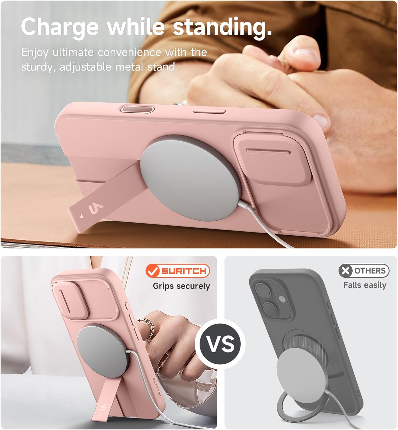 SURITCH Pink Basic Protective Phone Cases for Everyday Use - Durable & DEMO