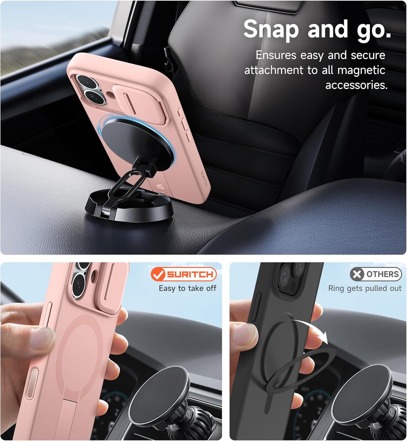 SURITCH Pink Basic Protective Phone Cases for Everyday Use - Durable & DEMO