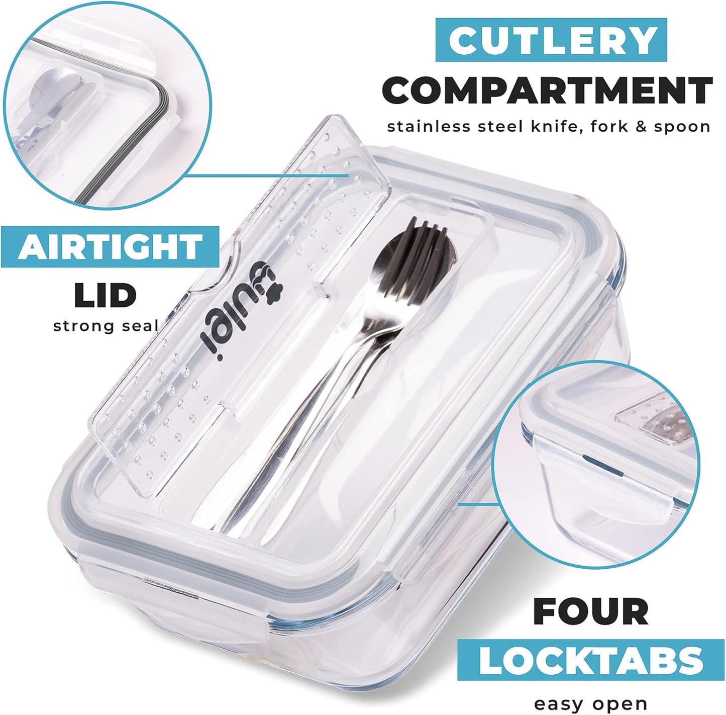 Igluu Meal Container Sets Prep Glass Food Storage Containers Set 3 Pack 1L NEW