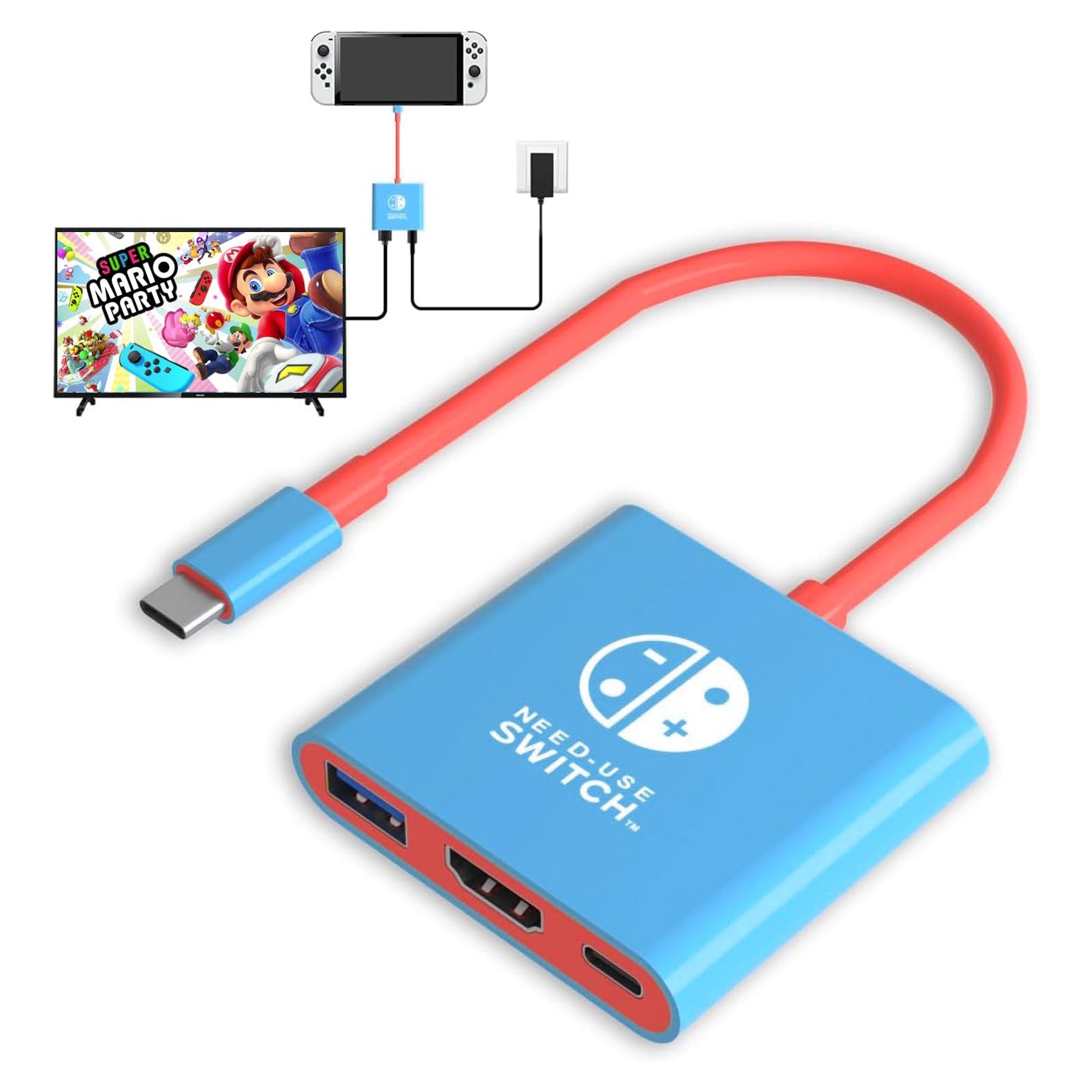 QIHEBEN Portable Accessory Kits Nintendo Switch Dock 4K HDMI TV Adapter - DEMO