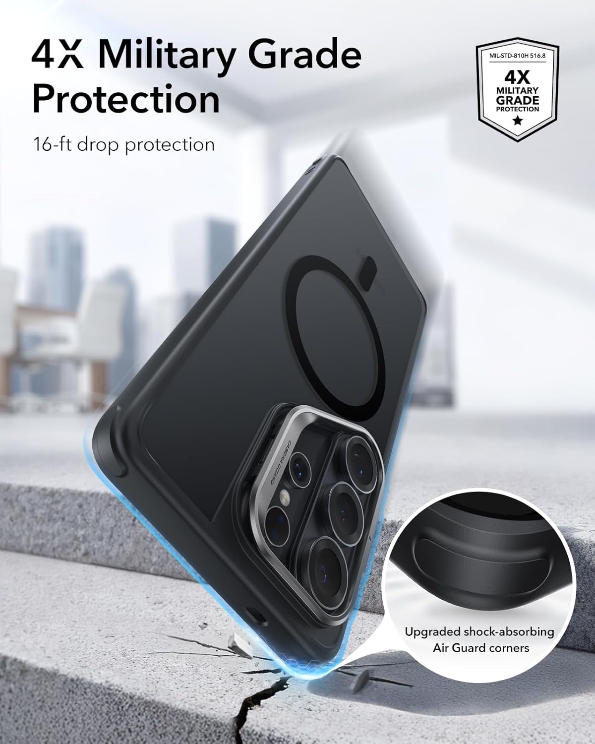 ESR Frosted Black Basic Cases for Samsung Galaxy S26 Ultra - Durable DEMO