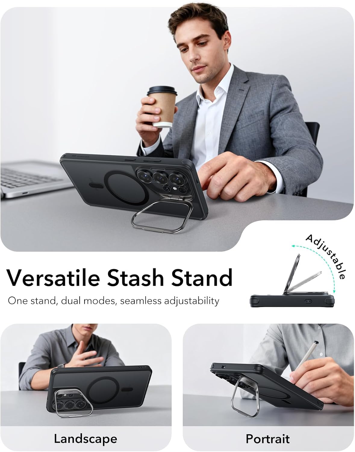 ESR Frosted Black Basic Cases for Samsung Galaxy S26 Ultra - Durable DEMO