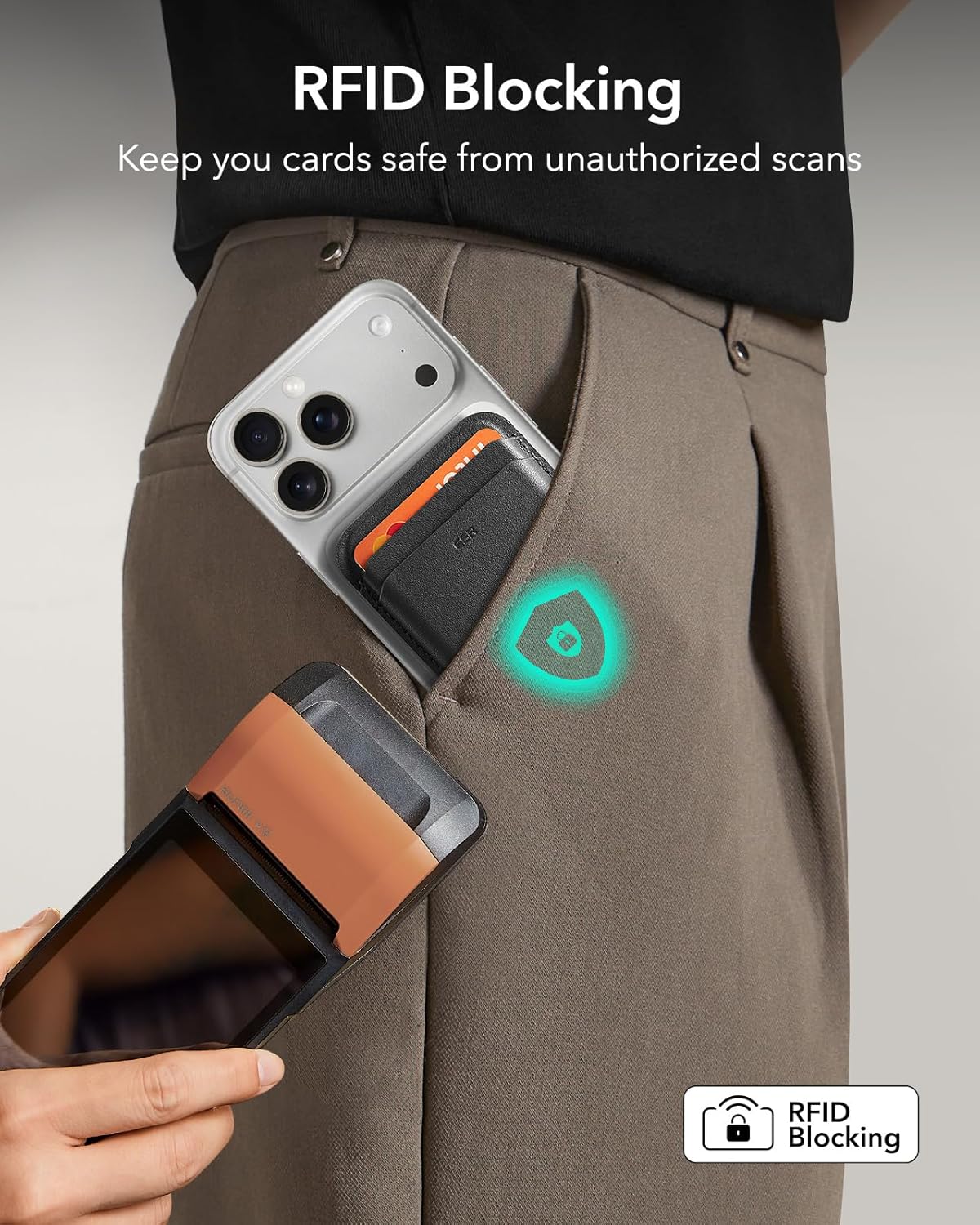 ESR RFID Blocking Adhesive Card Holder with MagSafe Compatibility for DEMO