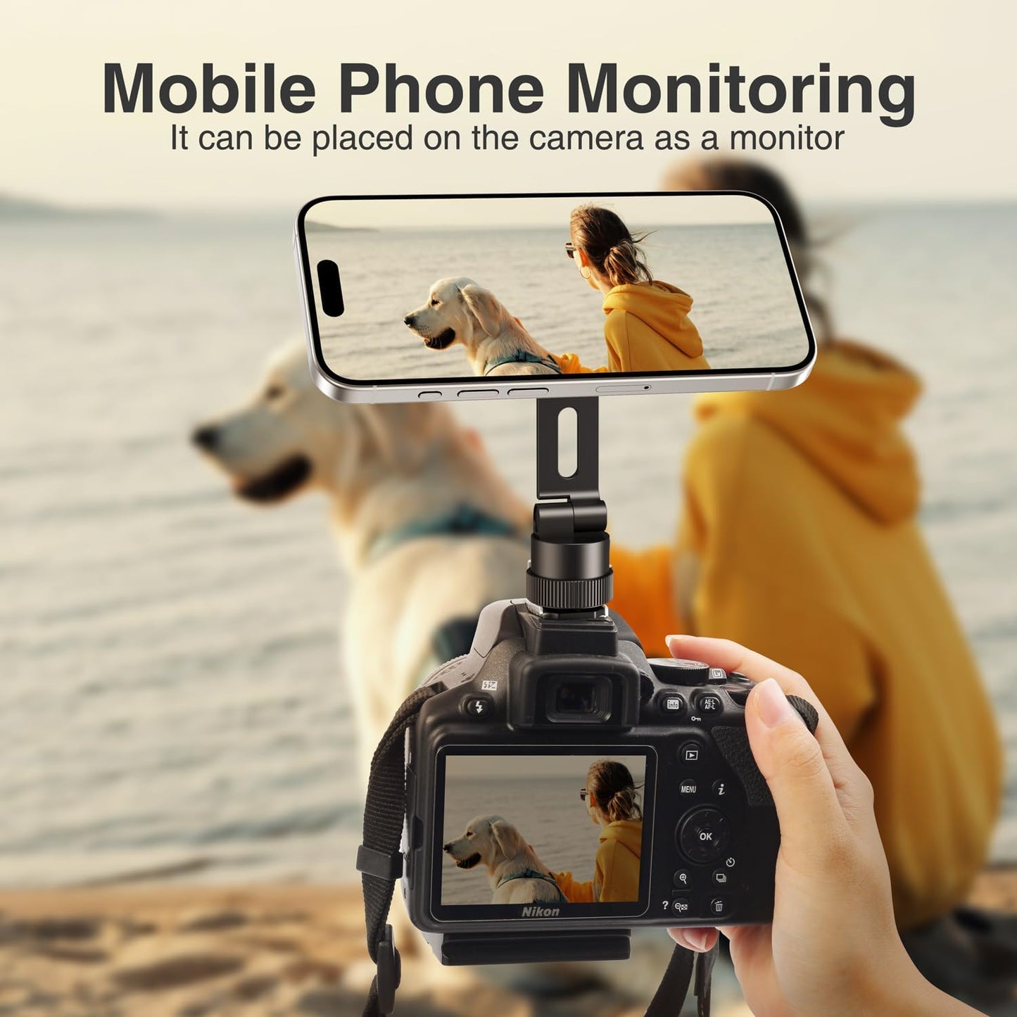 Elitehood Magnetic Phone Tripod Mount Aluminum Black iPhone Holder for DEMO